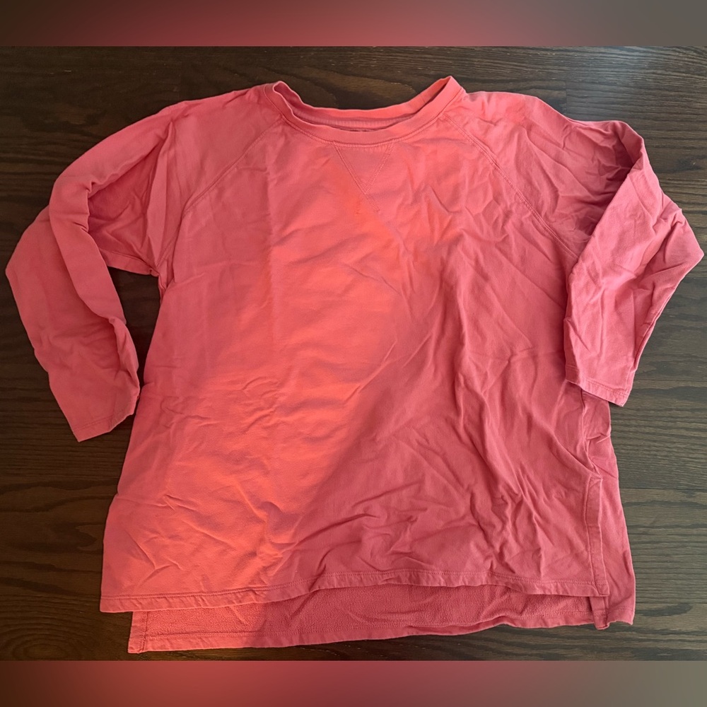 Lake Pajamas Cotton Pink Blossom Tunic Sweatshirt - Size L